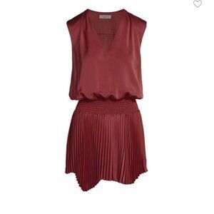 Ramy Brook Rori Satin Pleated Minidress